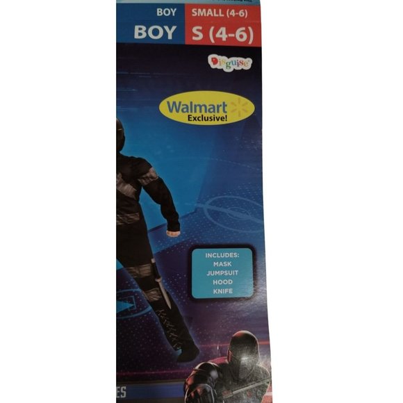 GI Joe Snake Eyes 4 Piece Halloween Costume Boys Size Small 4 to 6 New Dress Up - Picture 5 of 6